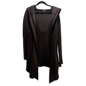 Zara Black Hooded Open Front Cardigan Sweatshirt